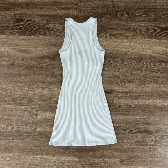EUC Reformation Paso Knit Mini Dress Light Blue Ribbed Button Front Tank Small - Picture 14 of 15